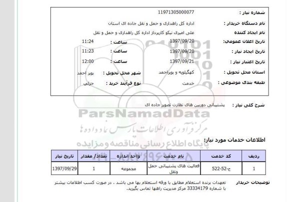 استعلام,استعلام پشتیبانی دوربین های نظارت تصویر جاده ای 