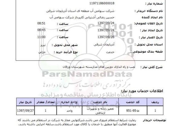 استعلام, استعلام نصب و راه اندازی دوربین های مداربسته