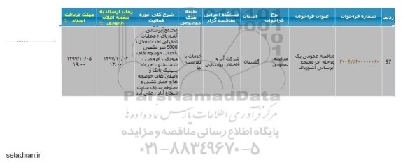 مناقصه عمومی, مناقصه عمومی مجتمع آبرسانی آشوربای