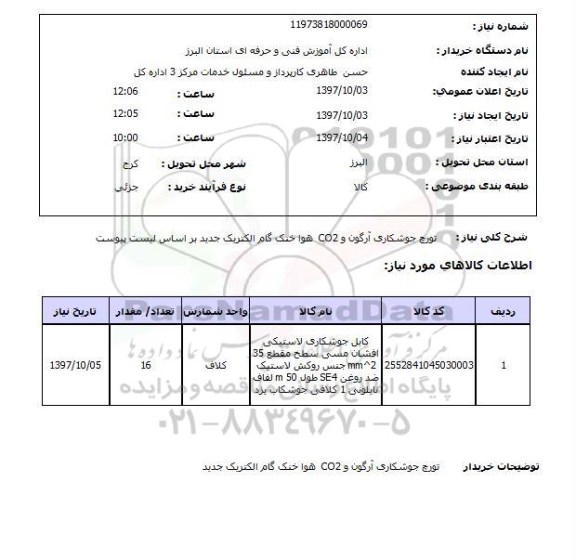 استعلام, تورچ جوشکاری آرگون و CO2 هوا خنک گام الکتریک جدید