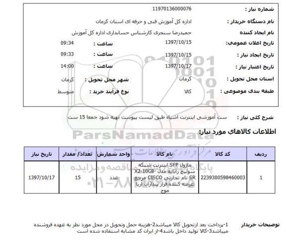 استعلام, ست آموزشی اینترنت اشیاء