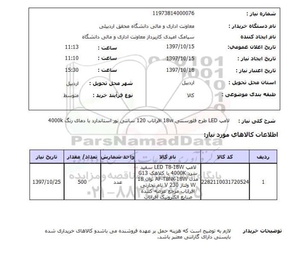 استعلام, استعلام لامپ KED