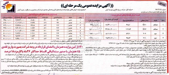 مزایده ، مزایده فروش دوازده واحد اداری و خدماتی 