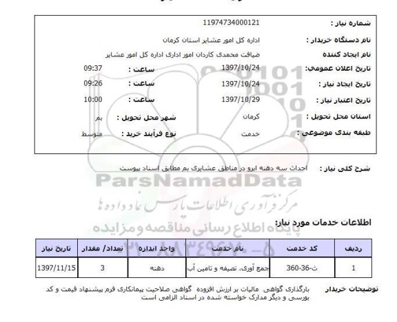 استعلام, احداث سه دهنه ابرو در مناطق عشایری