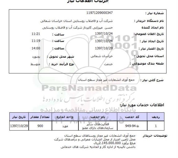 استعلام, استعلام جمع آوری انشعابات غیر مجاز ...