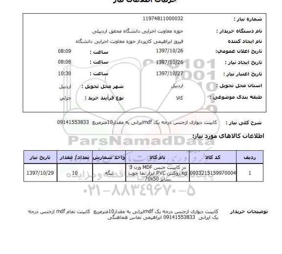 استعلام,کابینت دیواری