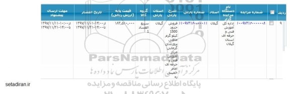 مزایده, مزایده  فروش حدود 1500 کیلوگرم ماهی پرورشی گرمابی 