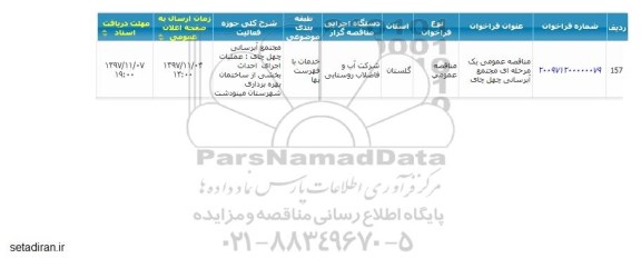 مناقصه مجتمع آبرسانی 