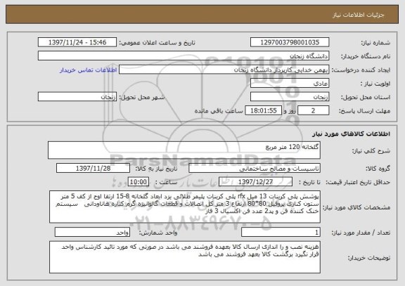 استعلام گلخانه 120 متر مربع