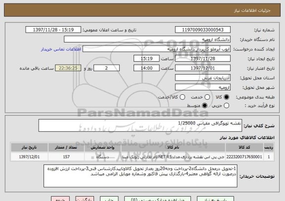 استعلام نقشه توپوگرافی مقیاس 1/25000