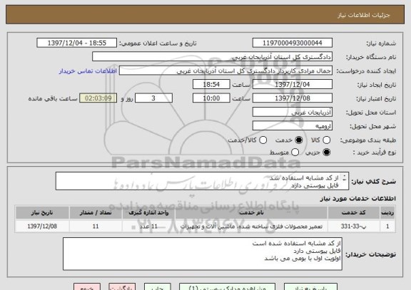 استعلام از کد مشابه استفاده شد 
فایل پیوستی دارد 
اولویت اول با بومی میباشد 