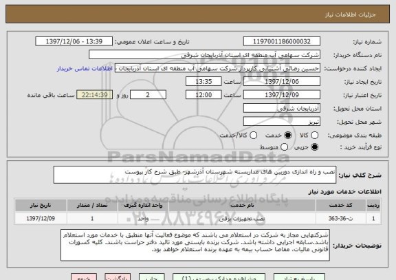 استعلام نصب و راه اندازی دوربین های مداربسته شهرستان آذرشهر- طبق شرح کار پیوست