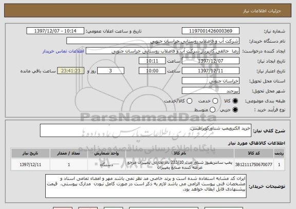 استعلام خرید الکتروپمپ شناورکویرطبس.