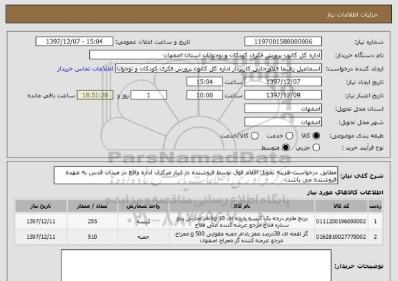 استعلام مطابق درخواست-هزینه تحویل اقلام فوق توسط فروشنده در انبار مرکزی اداره واقع در میدان قدس به عهده فروشنده می باشد.