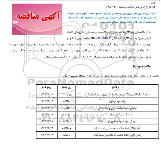 فراخوان ، فراخوان خدمات عمومی 