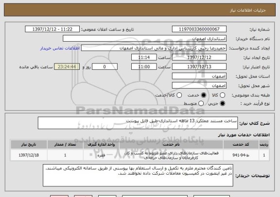 استعلام ساخت مستند عملکرد 13 ماهه استانداری-طبق فایل پیوست