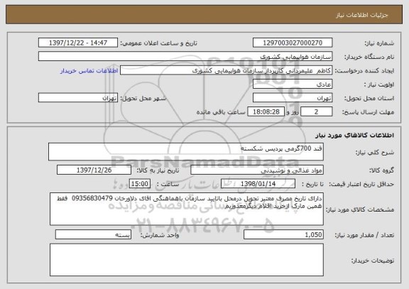 استعلام قند 700گرمی پردیس شکسته 