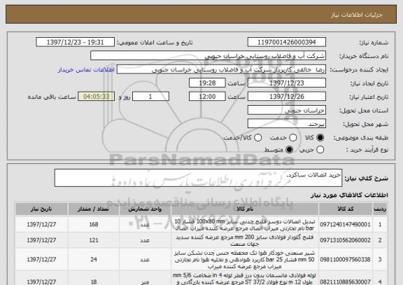 استعلام خرید اتصالات ساکرد.