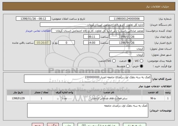 استعلام کمک به سه دهک اول درآمدی جامعه اعتبار 230000000