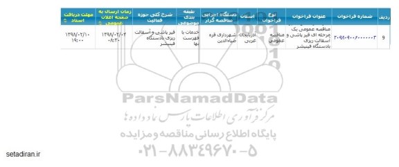 مناقصه قیر پاشی و آسفالت ریزی با دستگاه فینیشر 