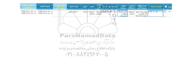 مزایده اجاره پارکینگ عمومی 