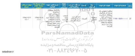 مناقصه ,مناقصه بکارگیری نیروهای خدماتی و تاسیساتی 