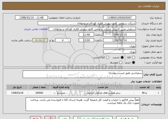 استعلام سمپاشی طبق لیست پیوست