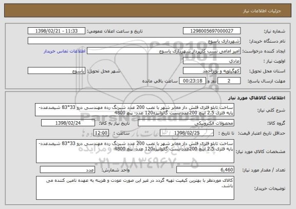 استعلام ساخت تابلو فلزی فلش دار معابر شهر با نصب 200 عدد شبرنگ رده مهندسی درو 33*83 شیصدعدد-پایه فلزی 2.5 اینچ 200عدد-بست گالوانیزه120 عدد- پبچ 4800