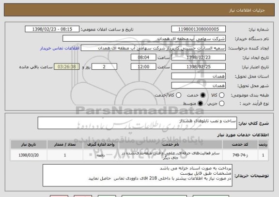 استعلام ساخت و نصب تابلوهای هشدار