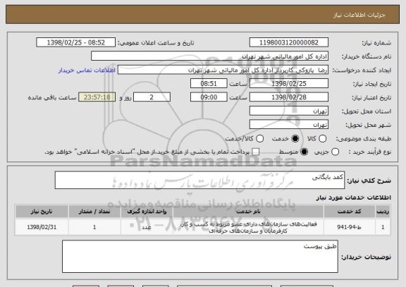 استعلام کمد بایگانی 