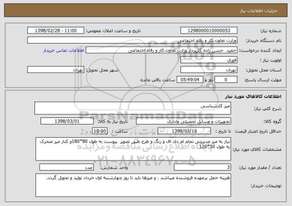 استعلام میز کارشناسی 