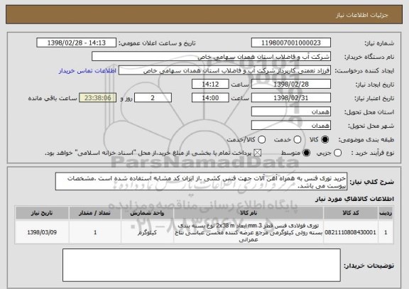 استعلام خرید توری فنس به همراه آهن آلات جهت فنس کشی .از ایران کد مشابه استفاده شده است .مشخصات پیوست می باشد.