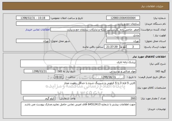 استعلام زرشک دانه اناری