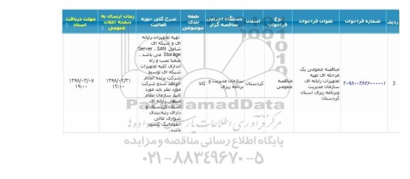 مناقصه ،مناقصه  تهیه تجهیزات رایانه ای