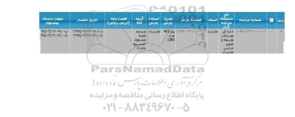 مزایده پژو 405 مدل 1385