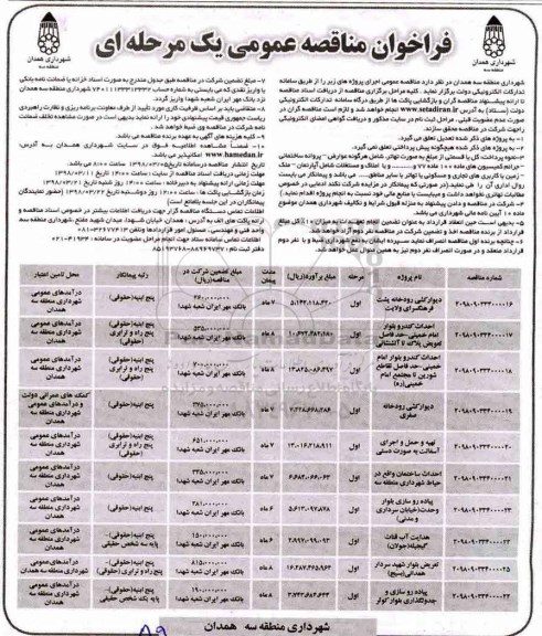 آگهی مناقصه عمومی , مناقصه دیوارکشی رودخانه...