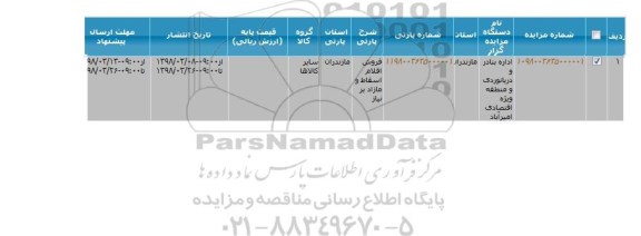 مزایده فروش اقلام اسقاط و مازاد بر نیاز 