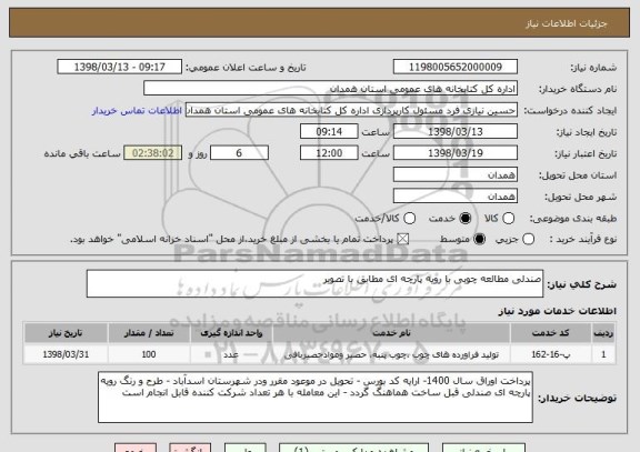 استعلام صندلی مطالعه چوبی با رویه پارچه ای مطابق با تصویر 