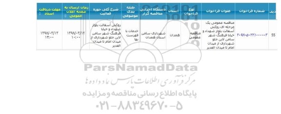 مناقصه روکش آسفالت