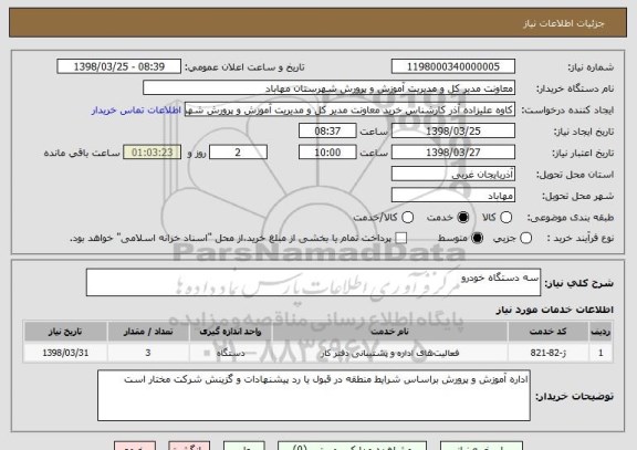 استعلام سه دستگاه خودرو