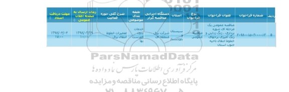 مناقصه شوره برداری ، زنگ زدایی و رنگ آمیزی