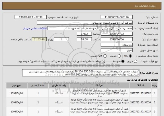 استعلام کنتورآب حجمی الکترومغناطیسی سایزهای150،200،250،300میلتمری وکنتورالکترومغناطیسی اینزرشنی آلتراسونیک دوکاناله  باطول هدمتوسط وهدبالاسایزهای mm 600،800