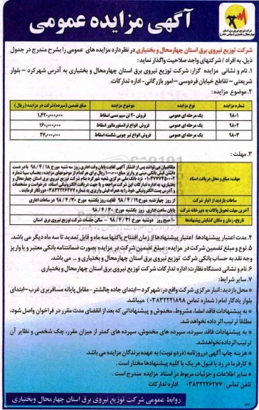 ﻿آگهی مزایده عمومی,مزایده  فروش 20 تن سیم مسی اسقاط