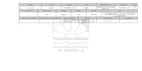 مزایده,مزایده زمین مسکونی عرصه 224.8