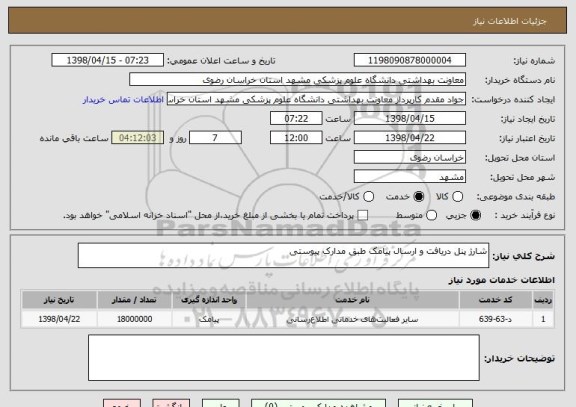 استعلام شارژ پنل دریافت و ارسال پیامک طبق مدارک پیوستی 