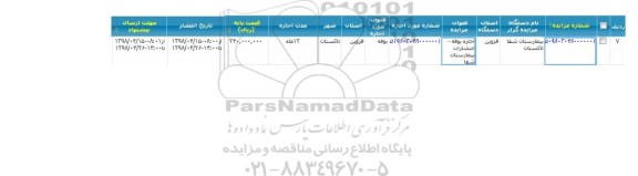 مزایده ، مزایده اجاره بوفه انتشارات