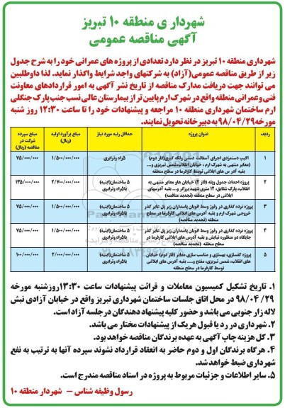 آگهی مناقصه عمومی, مناقصه اکیپ دستمزدی اجرای آسفالت دستی و لکه گیری... 