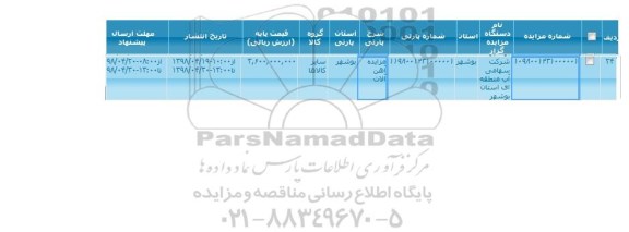 مزایده آهن آلات 