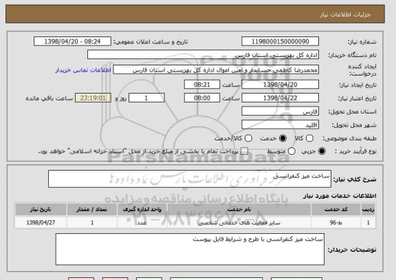 استعلام ساخت میز کنفرانسی 