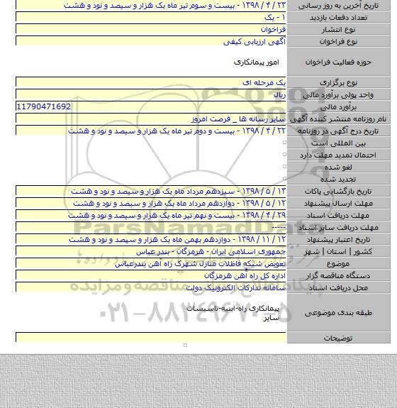 تعویض شبکه فاظلاب منازل شهرک راه آهن بندرعباس